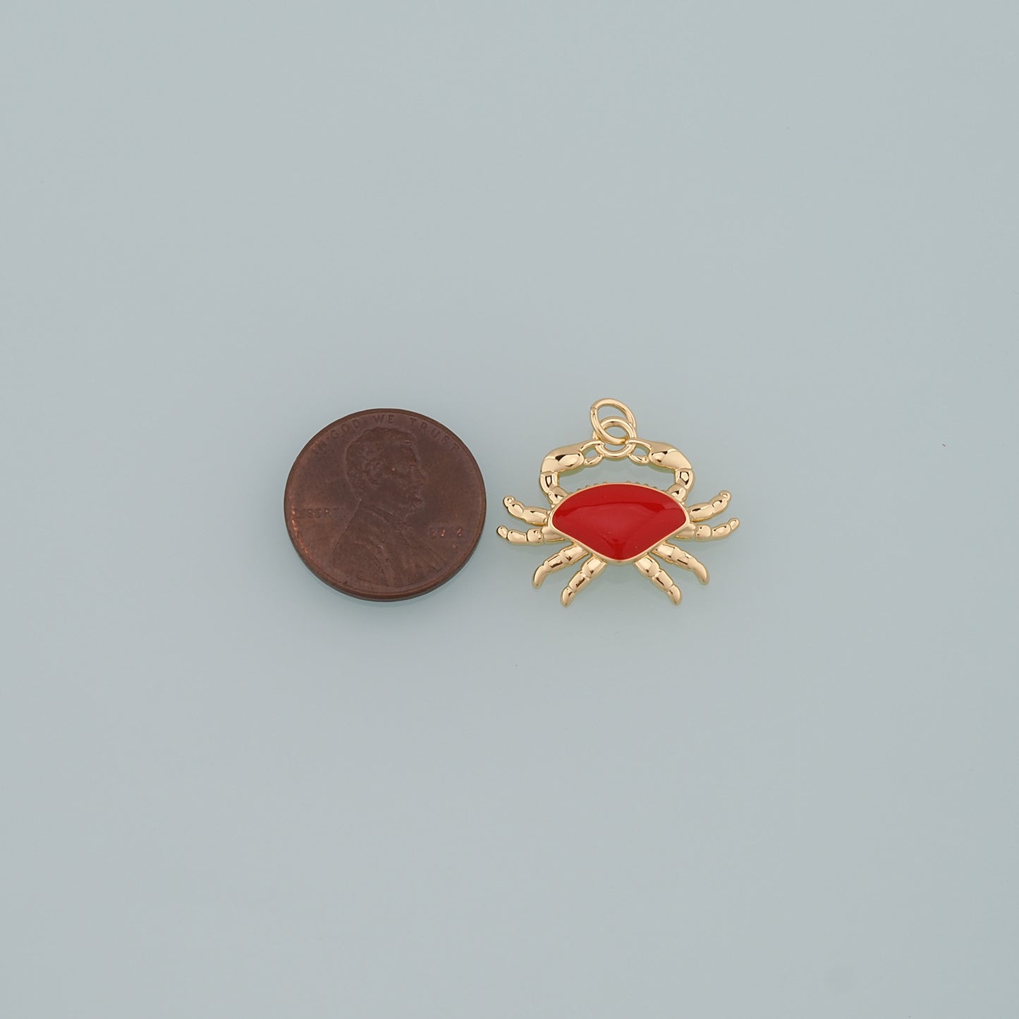 Gold Marine Life Charms,18K Gold Filled Crab Pendant,Enamel Crab Charms Bracelet Necklace for DIY Jewelry Making Supply