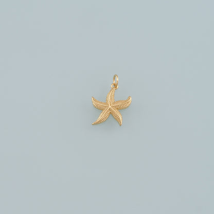 Gold Starfish Charms,18K Gold Filled Sea Star Pendant,Starfish Charm Bracelet Necklace for DIY Jewelry Making Supply