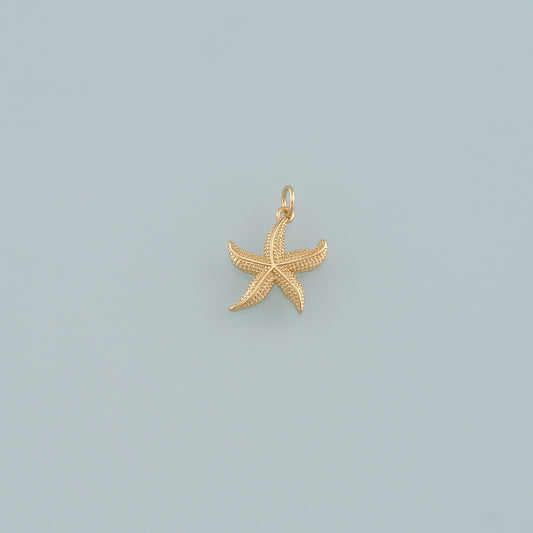 Gold Starfish Charms,18K Gold Filled Sea Star Pendant,Starfish Charm Bracelet Necklace for DIY Jewelry Making Supply