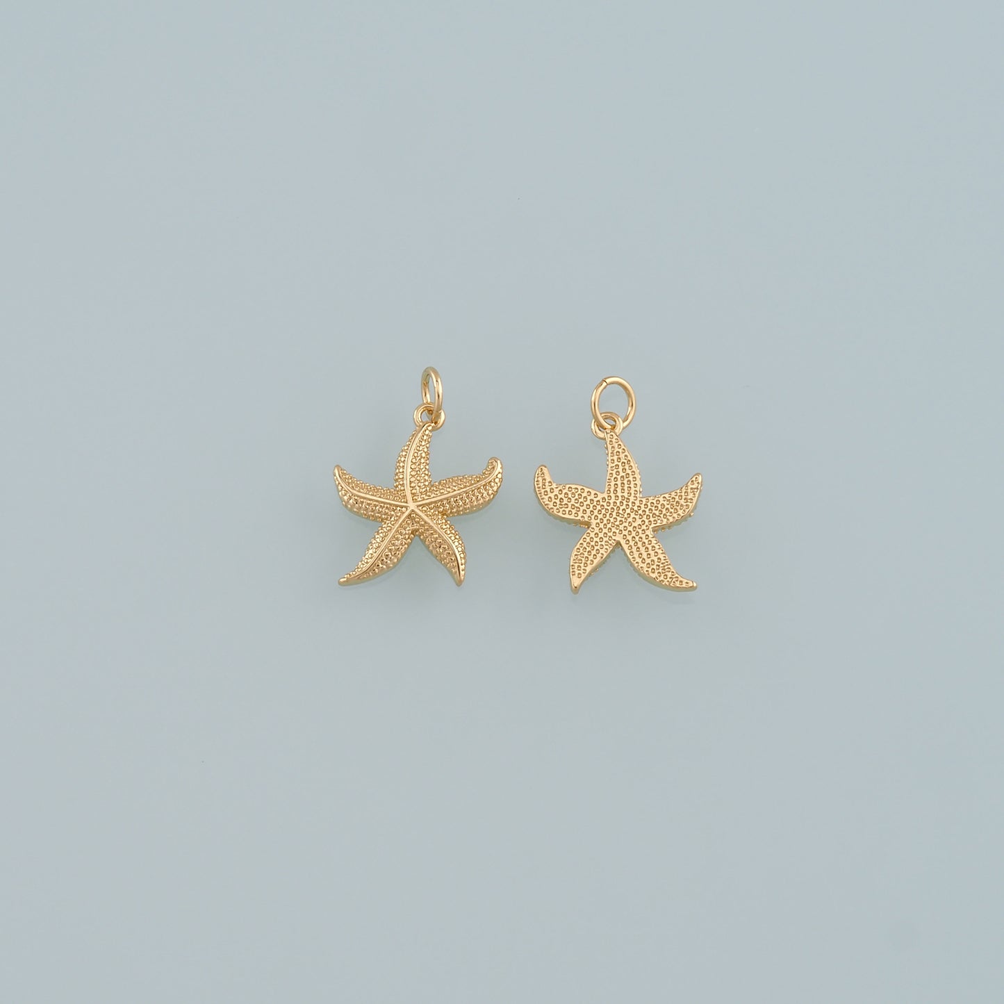 Gold Starfish Charms,18K Gold Filled Sea Star Pendant,Starfish Charm Bracelet Necklace for DIY Jewelry Making Supply