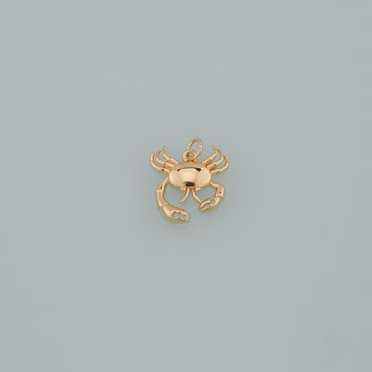 Gold Marine Life Charms,18K Gold Filled Crab Pendant,Crab Charms Bracelet Necklace for DIY Jewelry Making Supply