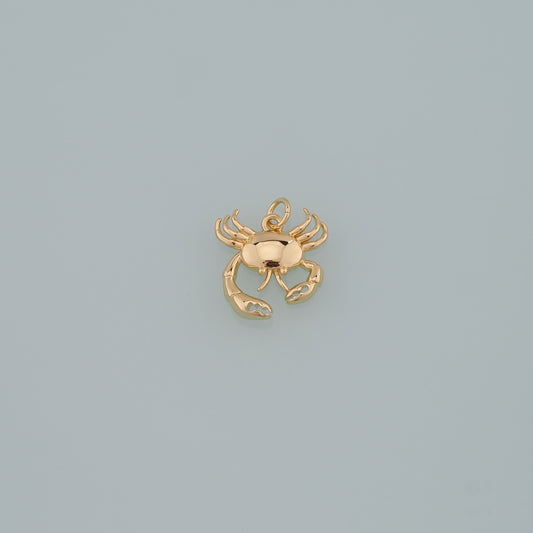 Gold Marine Life Charms,18K Gold Filled Crab Pendant,Crab Charms Bracelet Necklace for DIY Jewelry Making Supply