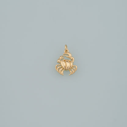 Gold Marine Life Charms,18K Gold Filled Crab Pendant,Crab Charms Bracelet Necklace for DIY Jewelry Making Supply