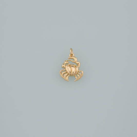 Gold Marine Life Charms,18K Gold Filled Crab Pendant,Crab Charms Bracelet Necklace for DIY Jewelry Making Supply