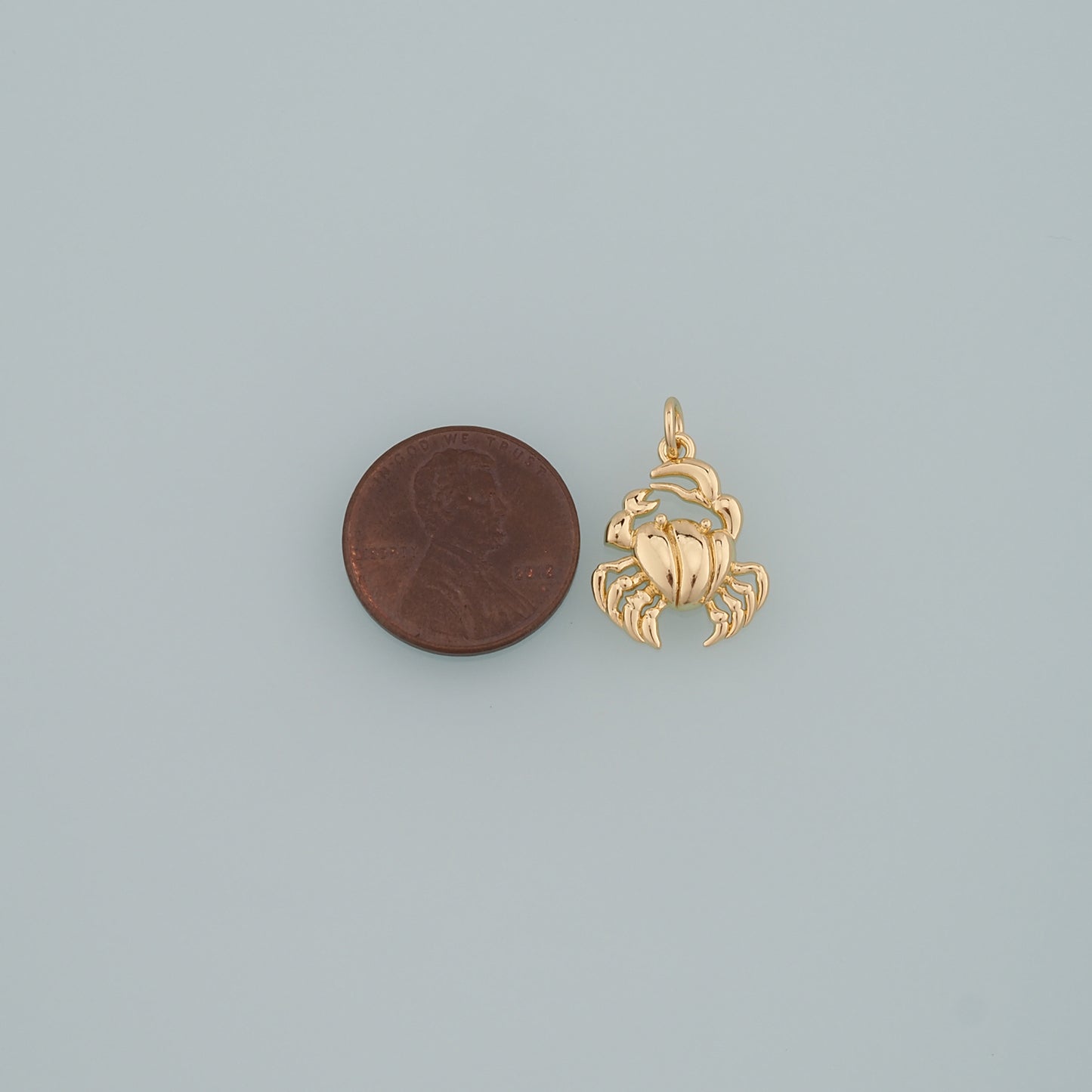 Gold Marine Life Charms,18K Gold Filled Crab Pendant,Crab Charms Bracelet Necklace for DIY Jewelry Making Supply