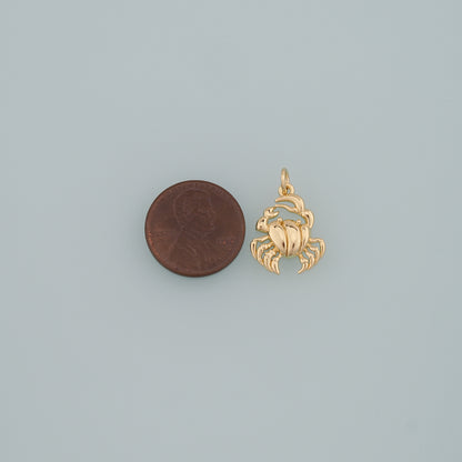 Gold Marine Life Charms,18K Gold Filled Crab Pendant,Crab Charms Bracelet Necklace for DIY Jewelry Making Supply