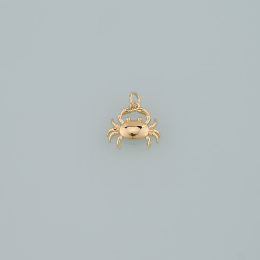 Gold Marine Life Charms,18K Gold Filled Crab Pendant,Crab Charms Bracelet Necklace for DIY Jewelry Making Supply