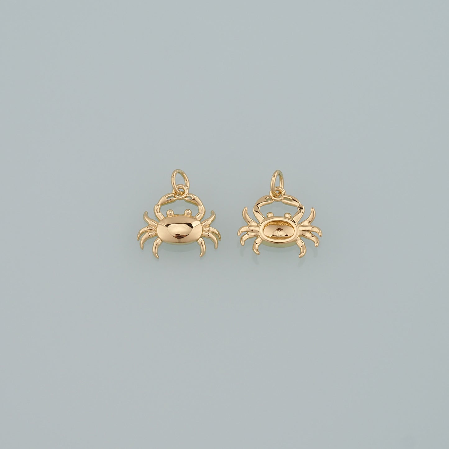 Gold Marine Life Charms,18K Gold Filled Crab Pendant,Crab Charms Bracelet Necklace for DIY Jewelry Making Supply