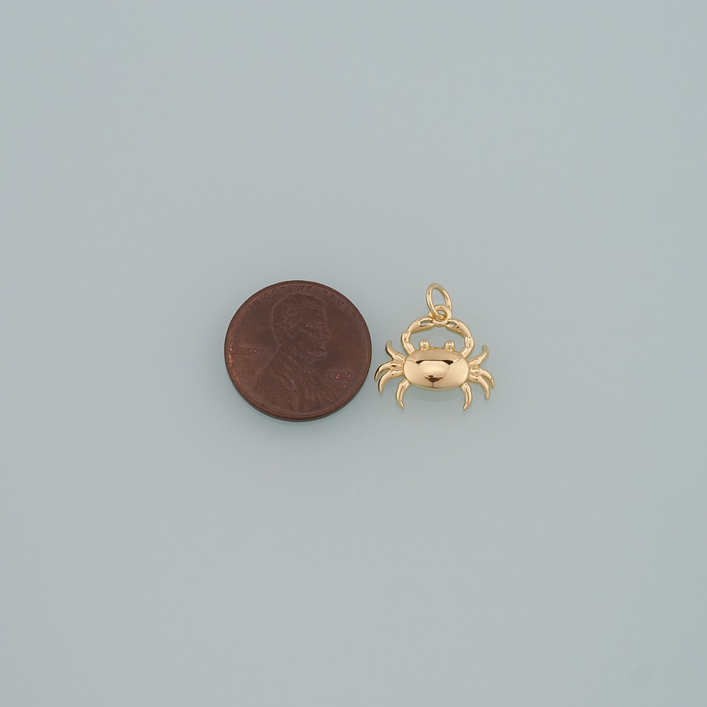 Gold Marine Life Charms,18K Gold Filled Crab Pendant,Crab Charms Bracelet Necklace for DIY Jewelry Making Supply