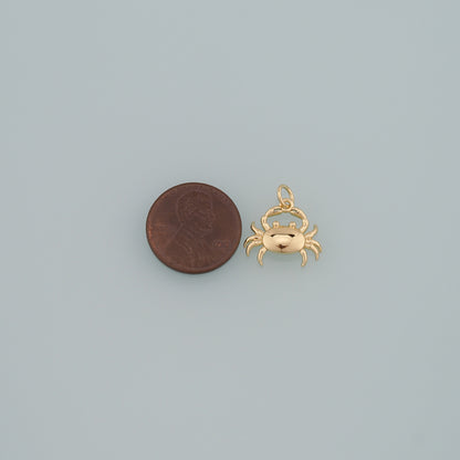 Gold Marine Life Charms,18K Gold Filled Crab Pendant,Crab Charms Bracelet Necklace for DIY Jewelry Making Supply