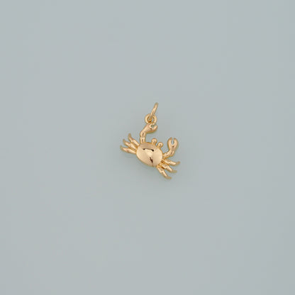 Gold Marine Life Charms,18K Gold Filled Crab Pendant,Crab Charms Bracelet Necklace for DIY Jewelry Making Supply