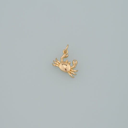 Gold Marine Life Charms,18K Gold Filled Crab Pendant,Crab Charms Bracelet Necklace for DIY Jewelry Making Supply