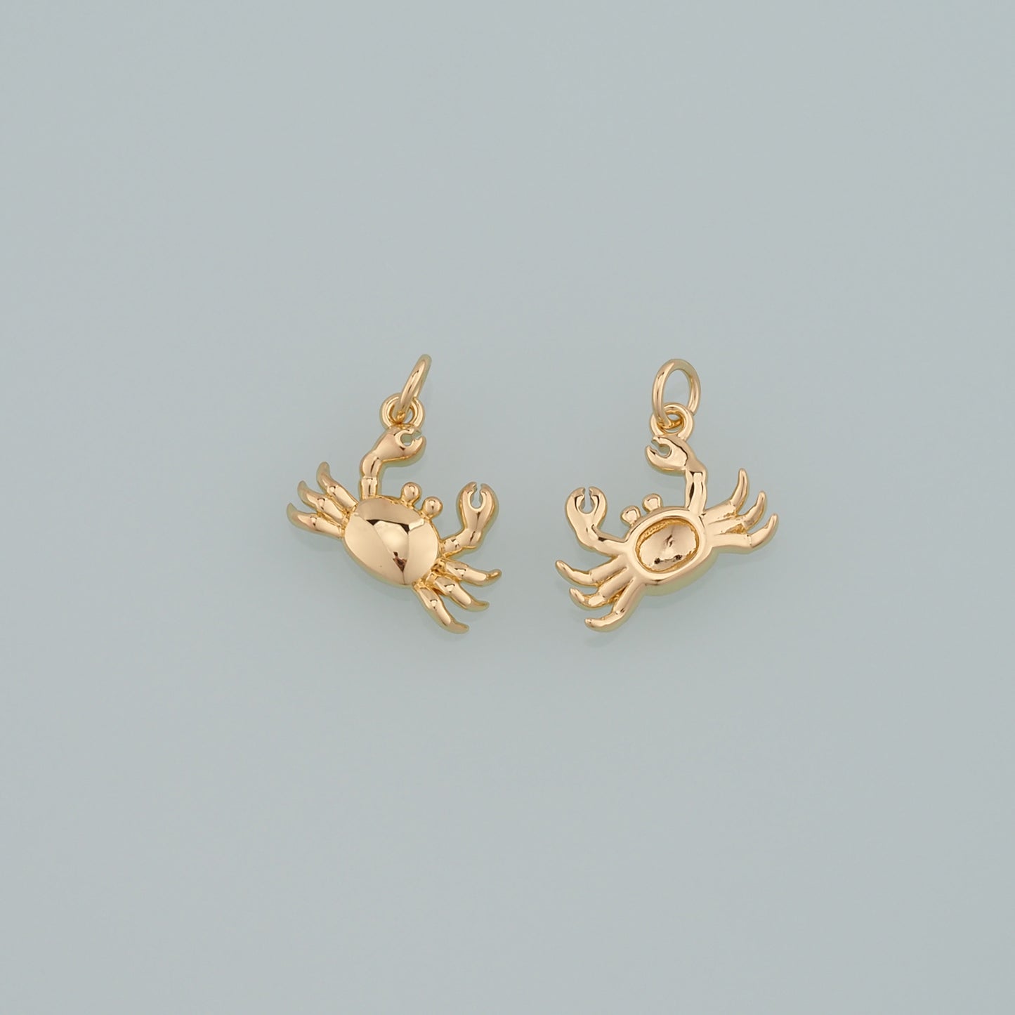 Gold Marine Life Charms,18K Gold Filled Crab Pendant,Crab Charms Bracelet Necklace for DIY Jewelry Making Supply