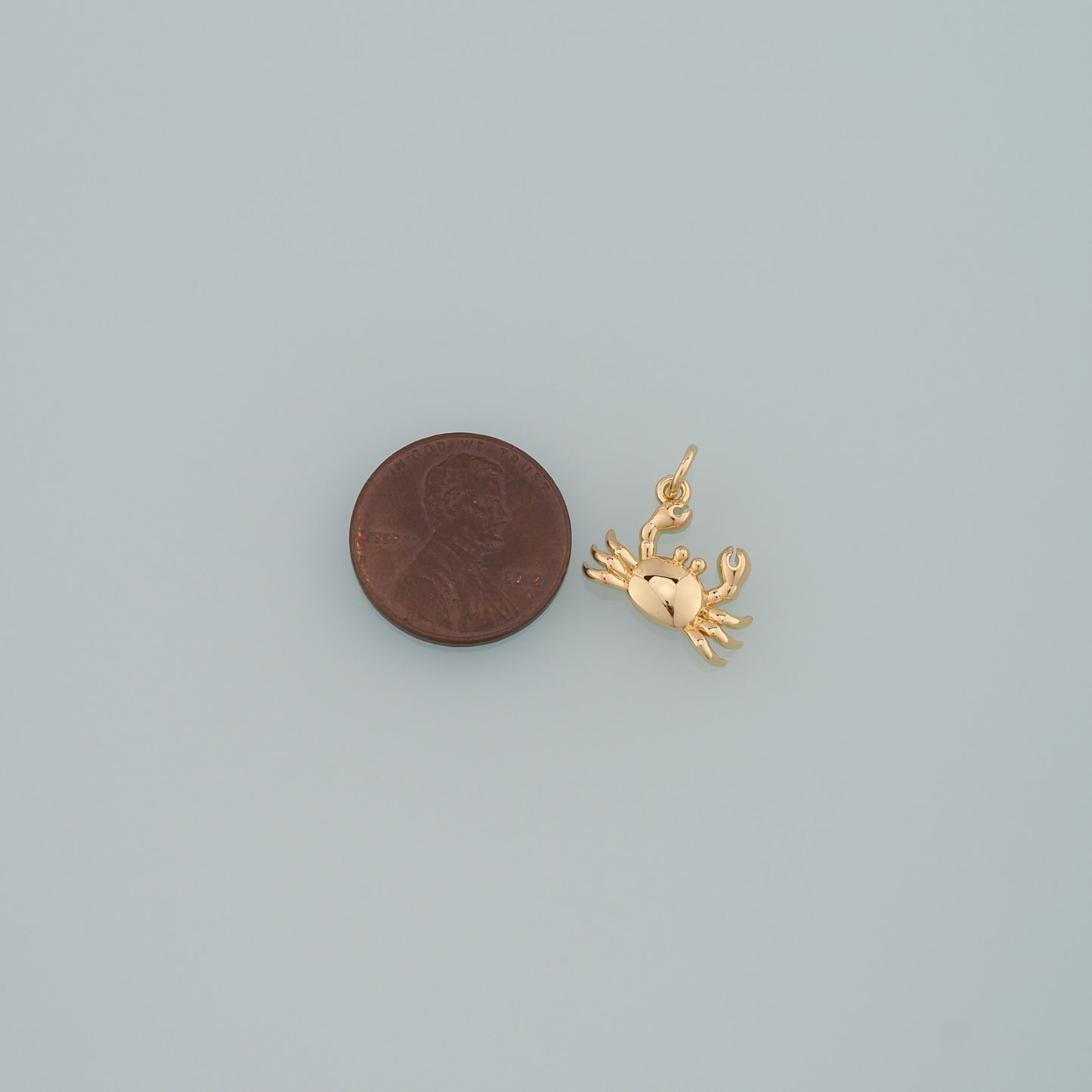 Gold Marine Life Charms,18K Gold Filled Crab Pendant,Crab Charms Bracelet Necklace for DIY Jewelry Making Supply