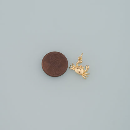 Gold Marine Life Charms,18K Gold Filled Crab Pendant,Crab Charms Bracelet Necklace for DIY Jewelry Making Supply