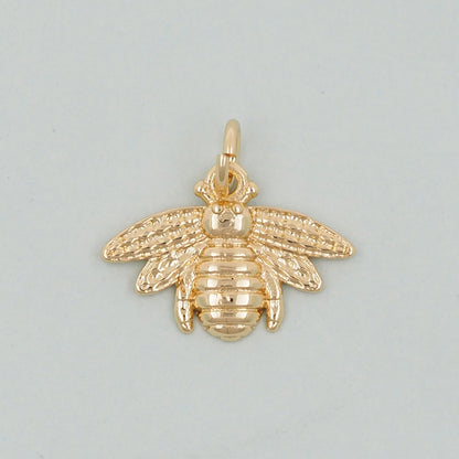 Gold Bee Charms,18K Gold Filled Coin Bee Pendant,Bee Charm Bracelet Necklace for DIY Jewelry Making Supply