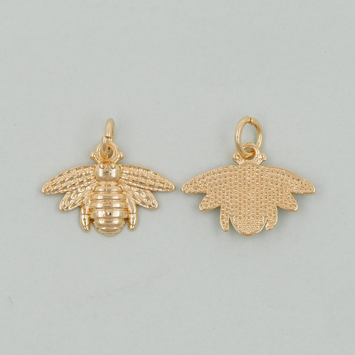 Gold Bee Charms,18K Gold Filled Coin Bee Pendant,Bee Charm Bracelet Necklace for DIY Jewelry Making Supply