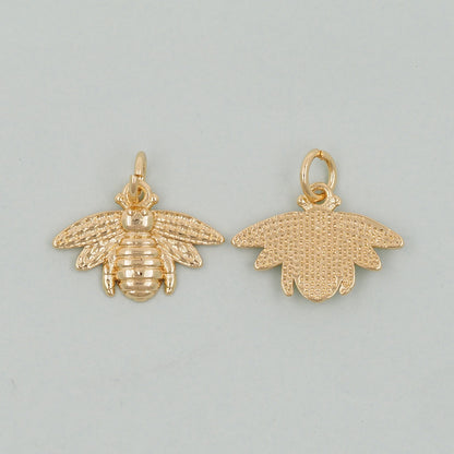 Gold Bee Charms,18K Gold Filled Coin Bee Pendant,Bee Charm Bracelet Necklace for DIY Jewelry Making Supply