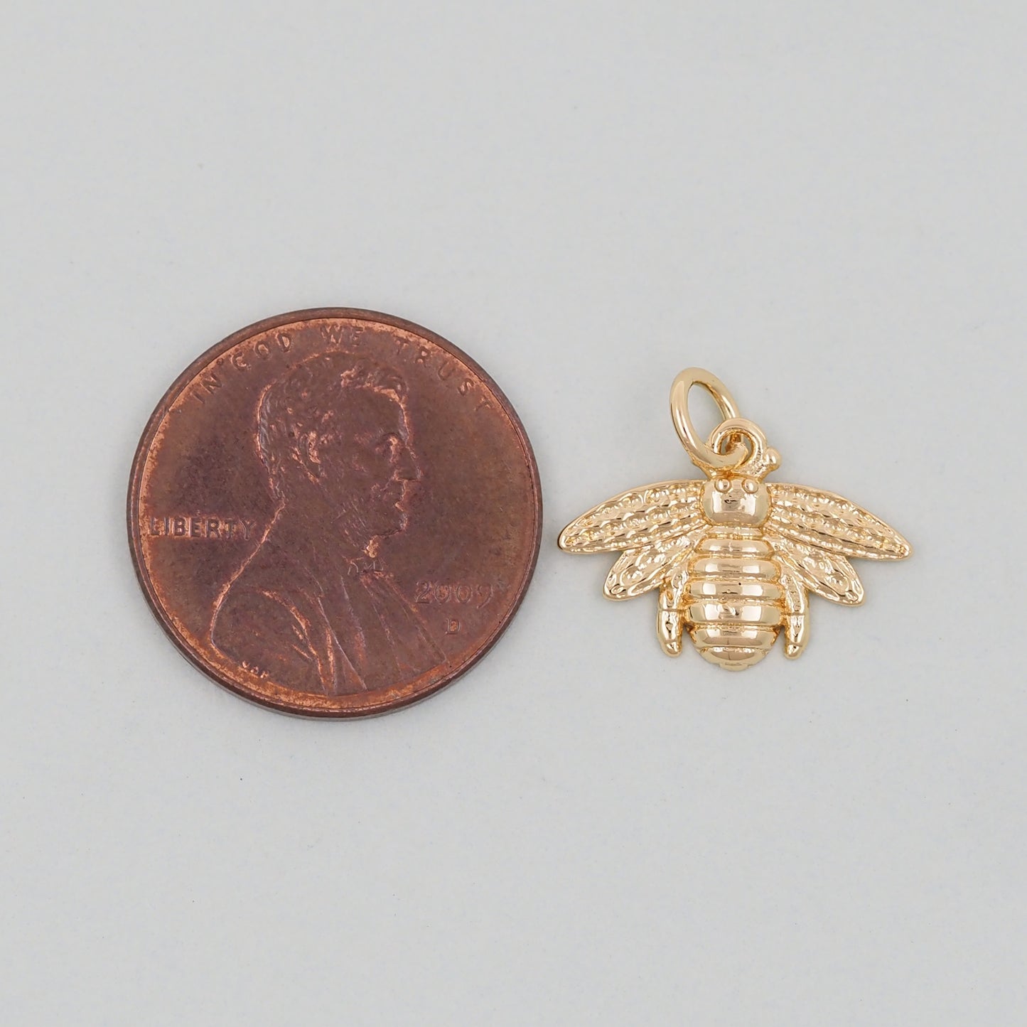 Gold Bee Charms,18K Gold Filled Coin Bee Pendant,Bee Charm Bracelet Necklace for DIY Jewelry Making Supply