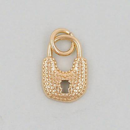 Gold Key Lock Charms,18K Gold Filled Key Pendant,Lock Charm Bracelet Necklace for DIY Jewelry Making Supply