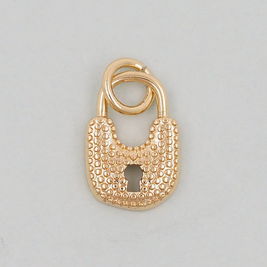 Gold Key Lock Charms,18K Gold Filled Key Pendant,Lock Charm Bracelet Necklace for DIY Jewelry Making Supply