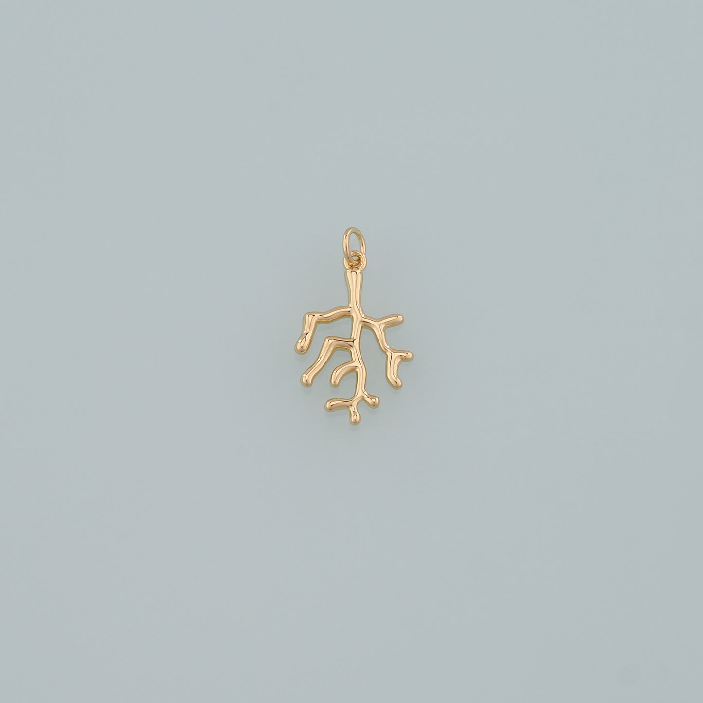 18K Gold Filled Coral Pendant,Coral Charm Bracelet Necklace for DIY Jewelry Making Supply