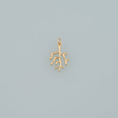 18K Gold Filled Coral Pendant,Coral Charm Bracelet Necklace for DIY Jewelry Making Supply