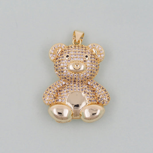Gold Bear Charms,18K Gold Filled Bear Pendant,cute Bear Charm Bracelet Necklace for DIY Jewelry Making Supply