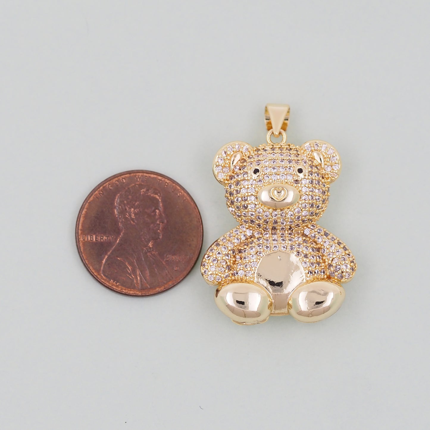 Gold Bear Charms,18K Gold Filled Bear Pendant,cute Bear Charm Bracelet Necklace for DIY Jewelry Making Supply