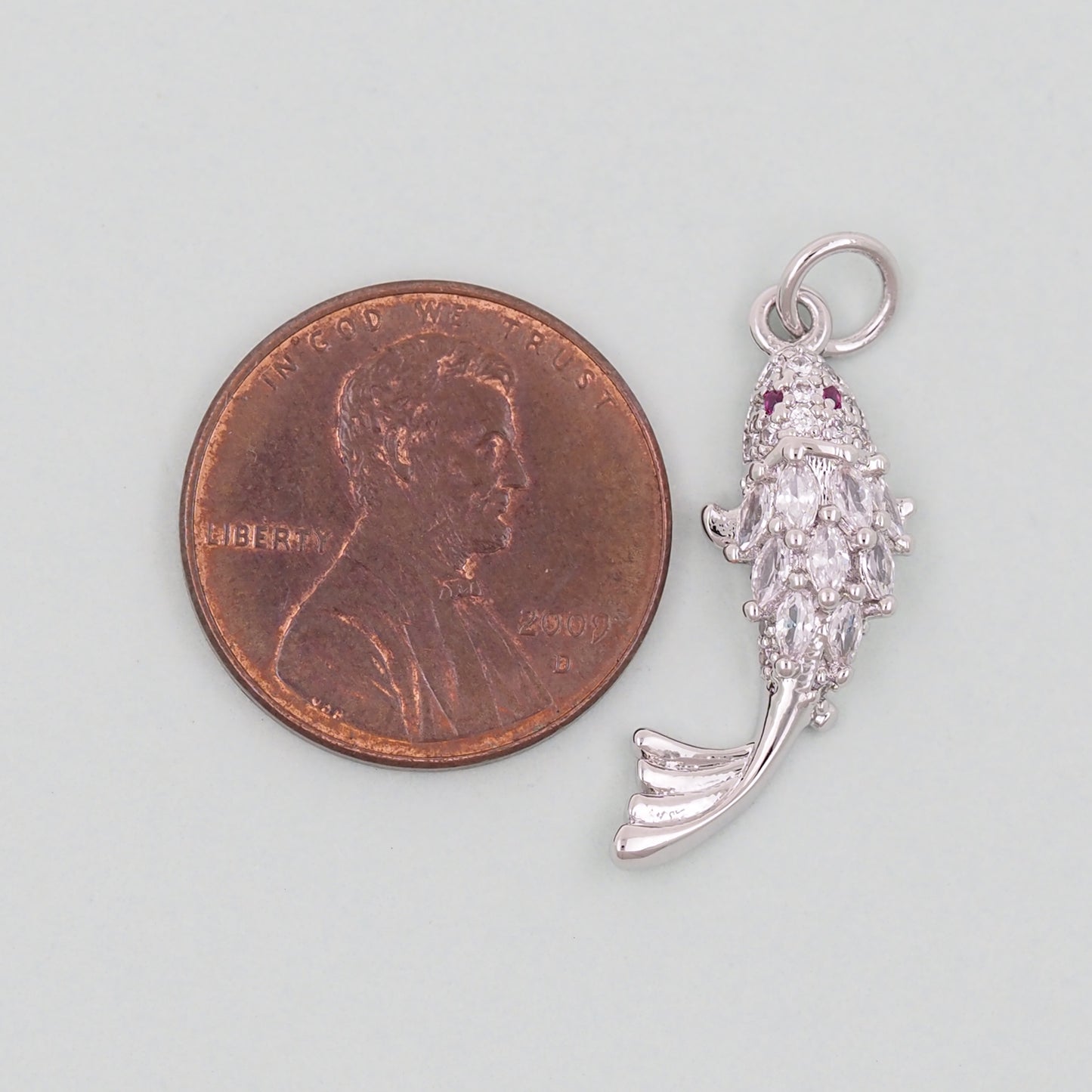 Gold Fish Charms,18K Gold Filled CZ fish Pendant,fish Charm Bracelet Necklace for DIY Jewelry Making Supply