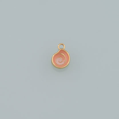 Gold Shell Charms,18K Gold Filled Conch Pendant,Enamel Conch Shell Charm Bracelet Necklace for DIY Jewelry Making Supply