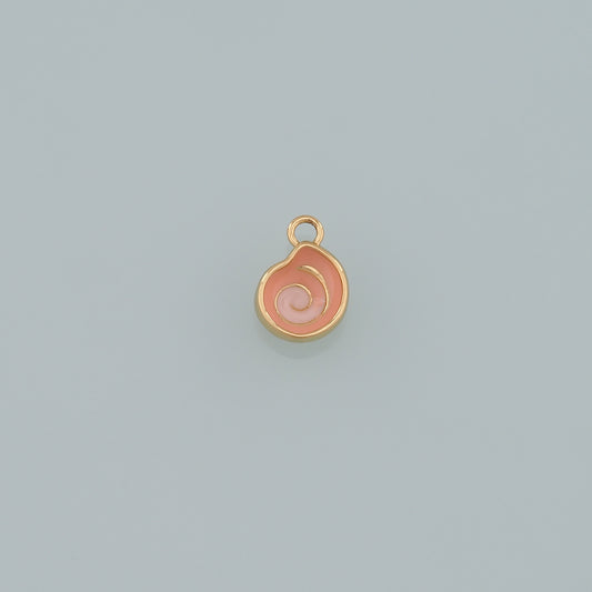 Gold Shell Charms,18K Gold Filled Conch Pendant,Enamel Conch Shell Charm Bracelet Necklace for DIY Jewelry Making Supply