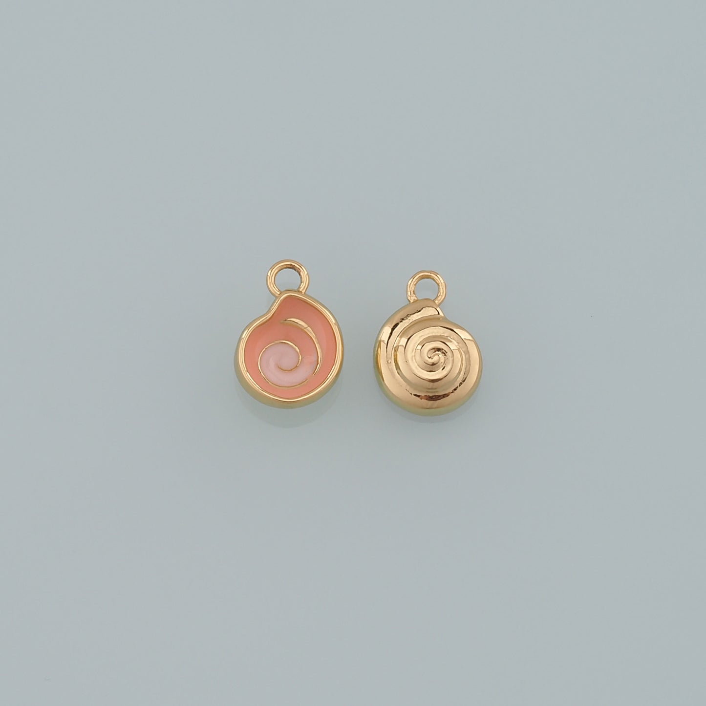 Gold Shell Charms,18K Gold Filled Conch Pendant,Enamel Conch Shell Charm Bracelet Necklace for DIY Jewelry Making Supply