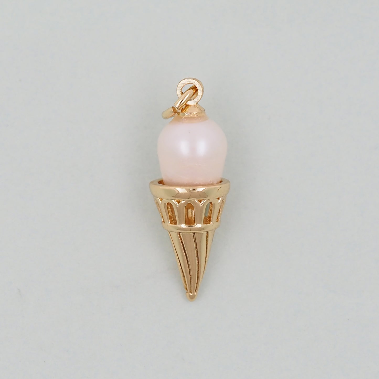 Gold Ice Cream Charms,18K Gold Filled ice cream Pendant,cute ice cream Charm Bracelet Necklace for DIY Jewelry Making Supply