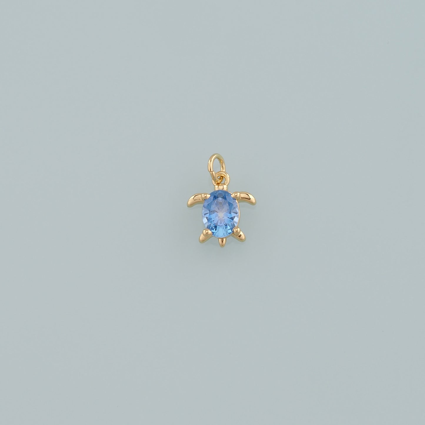 Gold Turtle Charms,18K Gold Filled Turtle Pendant,CZ Micro Pave Turtle Charm Bracelet Necklace for DIY Jewelry Making Supply