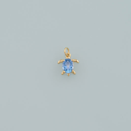 Gold Turtle Charms,18K Gold Filled Turtle Pendant,CZ Micro Pave Turtle Charm Bracelet Necklace for DIY Jewelry Making Supply
