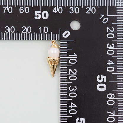 Gold Ice Cream Charms,18K Gold Filled ice cream Pendant,cute ice cream Charm Bracelet Necklace for DIY Jewelry Making Supply