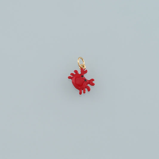 Gold Marine Life Charms,18K Gold Filled Crab Pendant,Enamel Crab Charms Bracelet Necklace for DIY Jewelry Making Supply