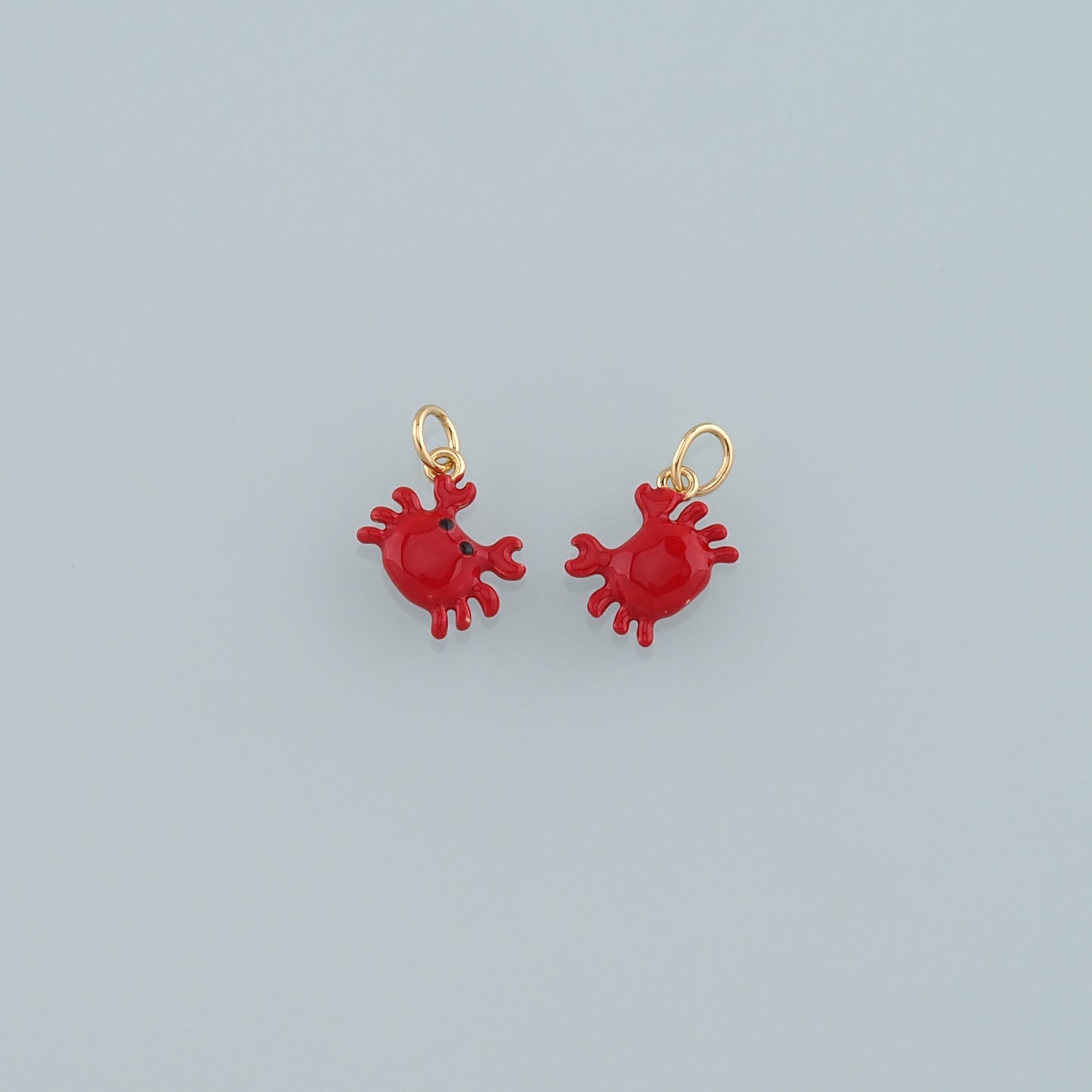 Gold Marine Life Charms,18K Gold Filled Crab Pendant,Enamel Crab Charms Bracelet Necklace for DIY Jewelry Making Supply