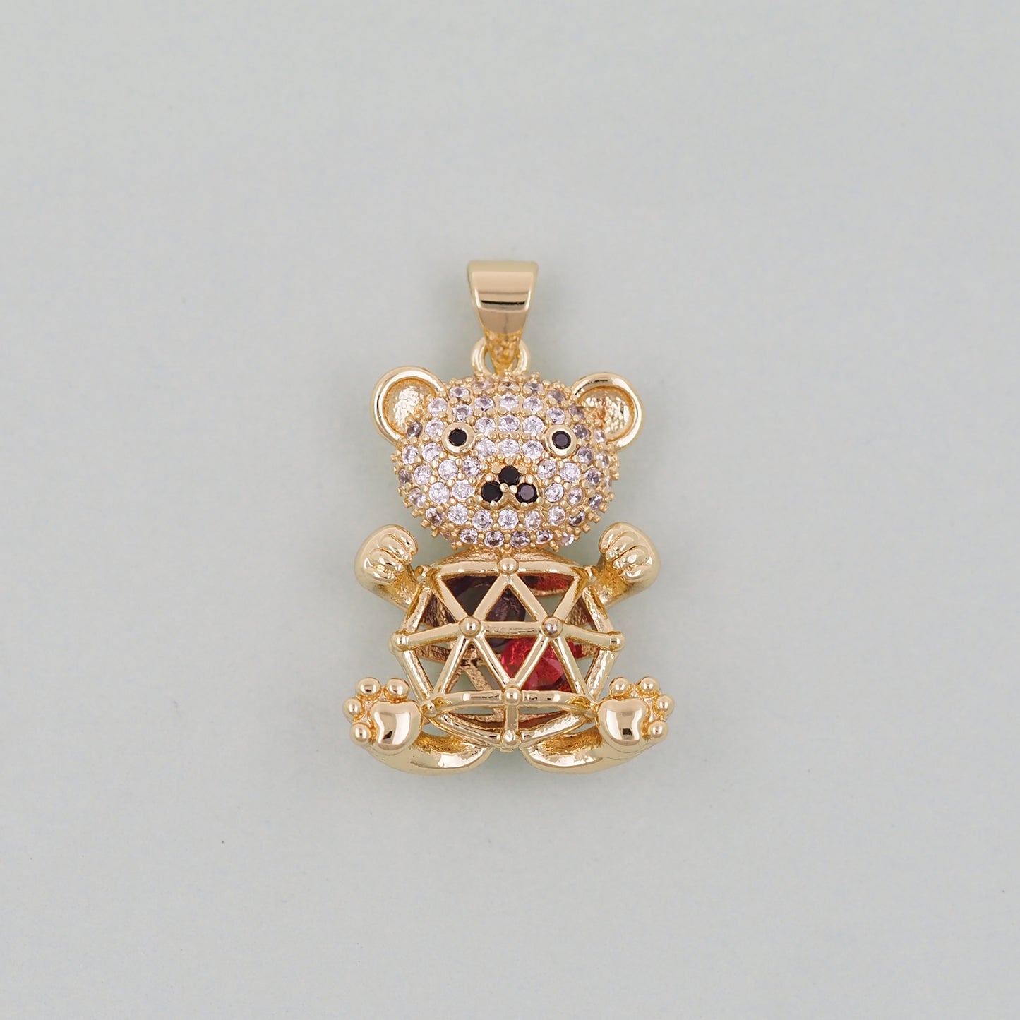 Gold Bear Charms,18K Gold Filled Bear Pendant,cute Bear Charm Bracelet Necklace for DIY Jewelry Making Supply