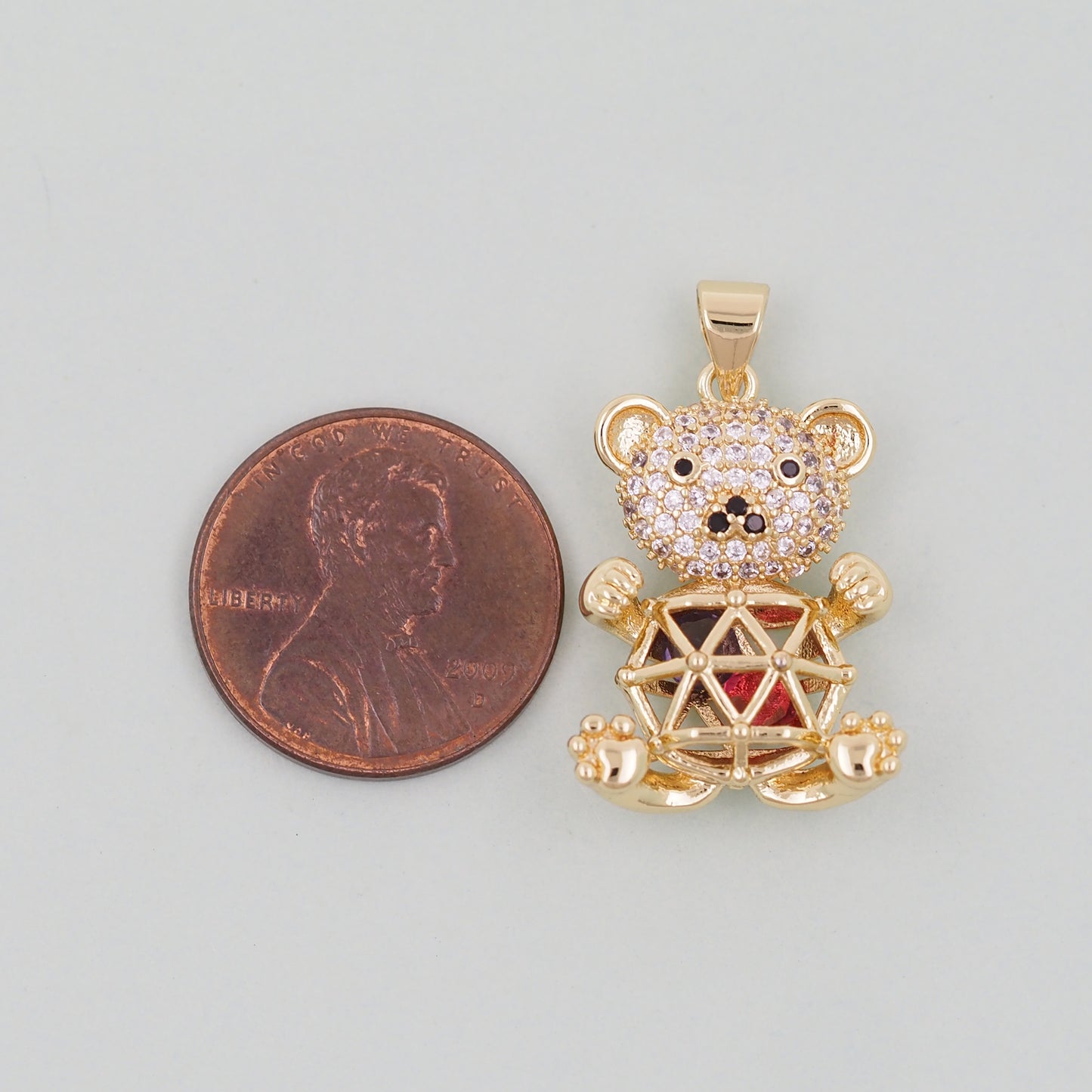 Gold Bear Charms,18K Gold Filled Bear Pendant,cute Bear Charm Bracelet Necklace for DIY Jewelry Making Supply