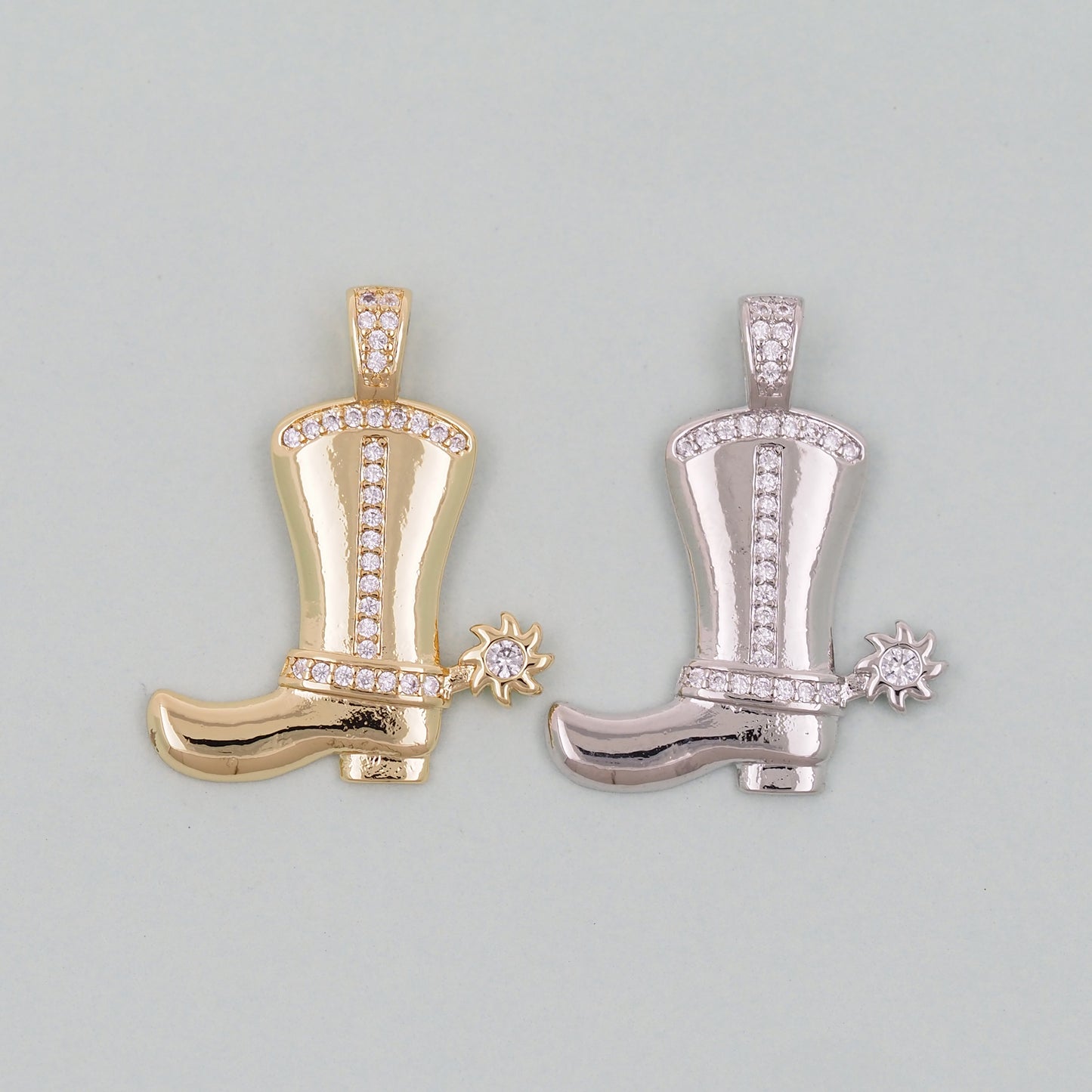 Gold Cowboy Boots Charms,18K Gold Filled Boots Pendant,Boots Charm Bracelet Necklace for DIY Jewelry Making Supply