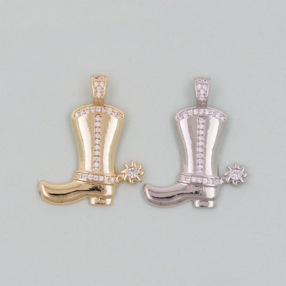 Gold Cowboy Boots Charms,18K Gold Filled Boots Pendant,Boots Charm Bracelet Necklace for DIY Jewelry Making Supply