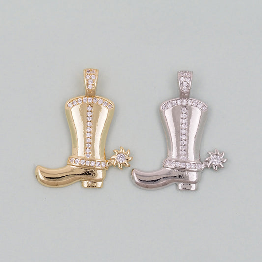 Gold Cowboy Boots Charms,18K Gold Filled Boots Pendant,Boots Charm Bracelet Necklace for DIY Jewelry Making Supply