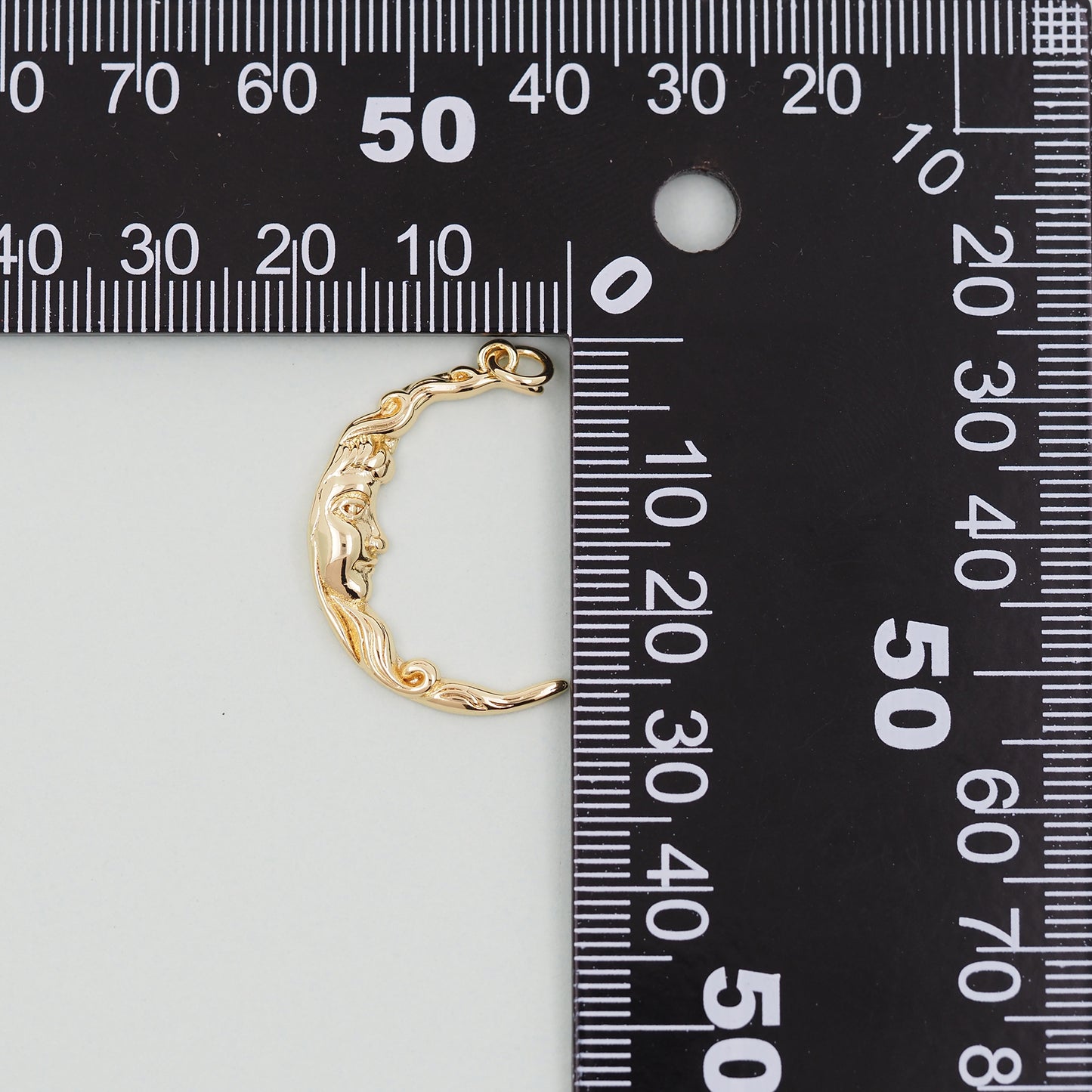 Gold Moon Charms,18K Gold Filled Moon Pendant,CZ Micro Pave Celestial Charm Bracelet Necklace for DIY Jewelry Making Supply