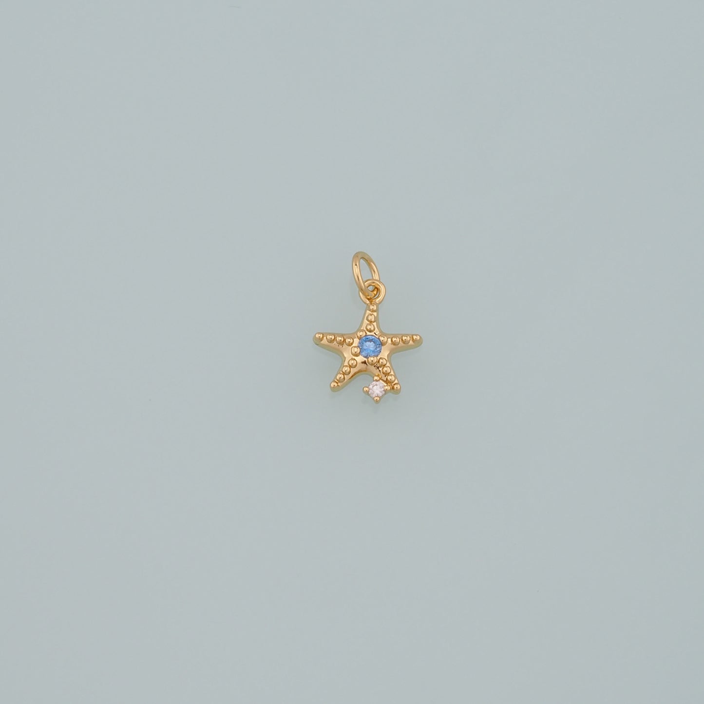 Gold Starfish Charms,18K Gold Filled Sea Star Pendant,CZ Micro Pave Starfish Charm Bracelet Necklace for DIY Jewelry Making Supply