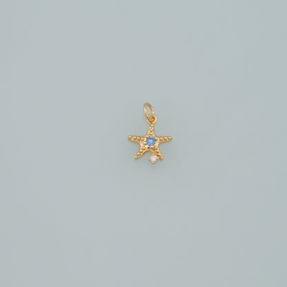 Gold Starfish Charms,18K Gold Filled Sea Star Pendant,CZ Micro Pave Starfish Charm Bracelet Necklace for DIY Jewelry Making Supply