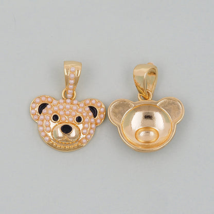 Gold Bear Charms,18K Gold Filled Bear Pendant,cute Bear Charm Bracelet Necklace for DIY Jewelry Making Supply