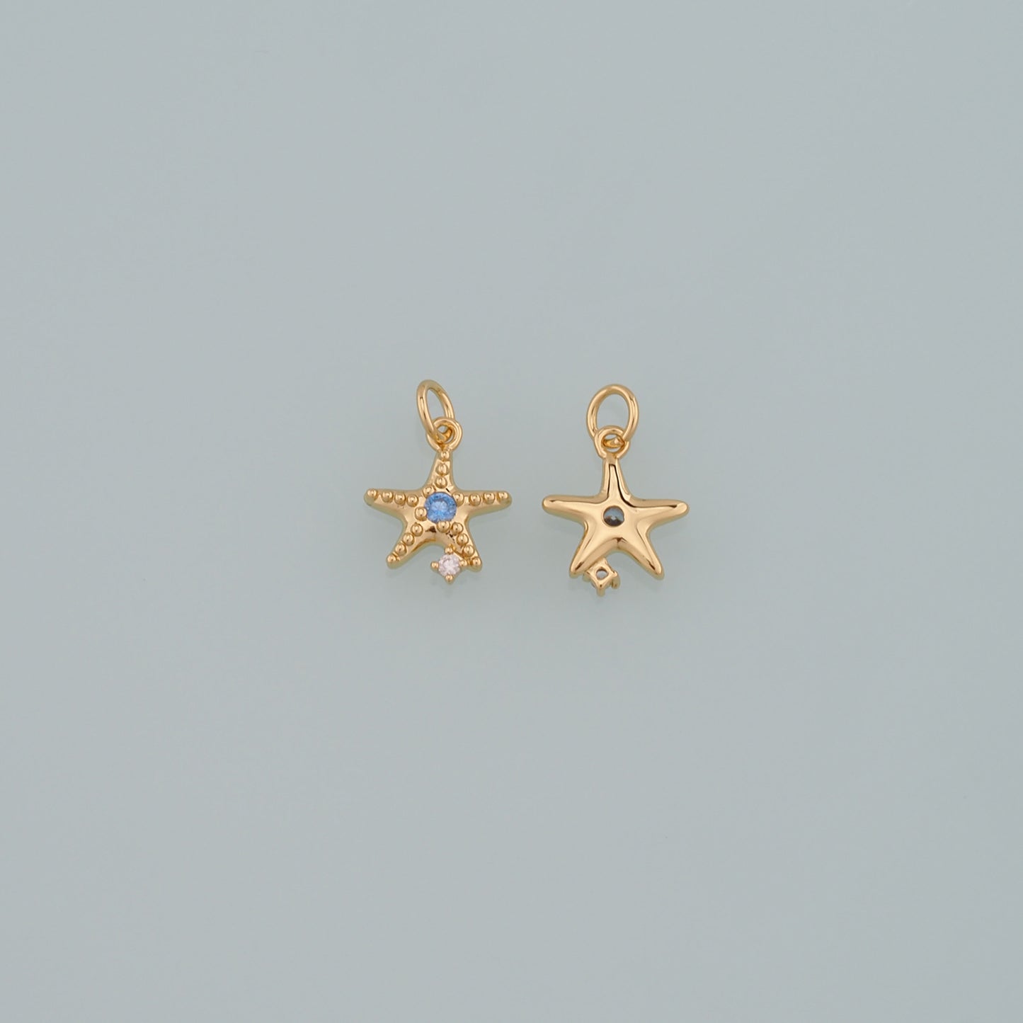 Gold Starfish Charms,18K Gold Filled Sea Star Pendant,CZ Micro Pave Starfish Charm Bracelet Necklace for DIY Jewelry Making Supply