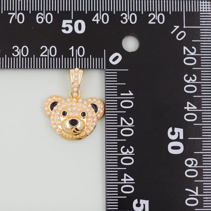 Gold Bear Charms,18K Gold Filled Bear Pendant,cute Bear Charm Bracelet Necklace for DIY Jewelry Making Supply
